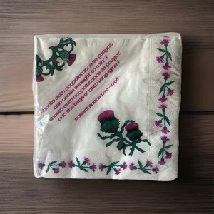Robert Burns Night Party Paper Napkins Thistles Auld Lang Syne 6.5x6.5” NIP 15ct - Picture 1 of 4