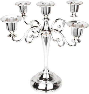 Portacandele in Metallo a 5 Bracci per Candelabri, Candeliere Moderni per La Dec - Immagine 1 di 4