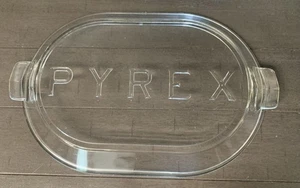 D3 VTG PYREX ALUMINUM ROASTER GLASS LID ONLY 2000 Rare BC 15” X 10 1/2” - Picture 1 of 24