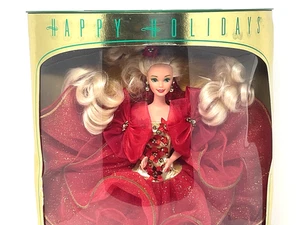 Mattel Happy Holidays Barbie #10824 von 1993 neu beschädigte Verpackung - Bild 1 von 7