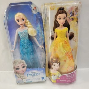 Lotto Bambole Disney Princess Frozen Elsa Royal Shimmer Belle Fashion Hasbro 2017 - Foto 1 di 8