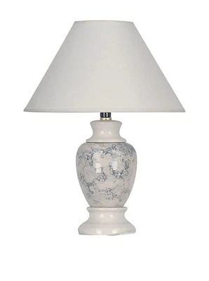 Lámpara de mesa Ore International 609IV 60 vatios 15 pulgadas cerámica con lino... Foto 1 de 2