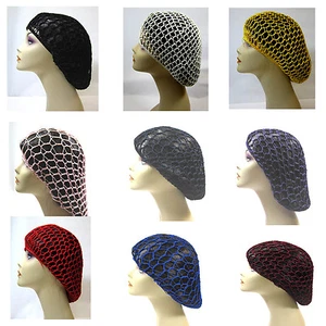 CHOOSE COLOR -- WOMEN CROCHET SOFT RAYON HAT SNOOD HAIR NET ONE SIZE - Picture 1 of 12