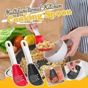 Cooking Skimmer Lightweight Built-in Hang Handle Strainer Spoon for Cookware - Picture 1 of 11
