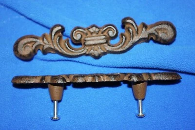 Tiradores de manijas de cajón de hierro fundido herrajes de restauración de muebles victorianos ~ HW-72 Foto 1 de 4