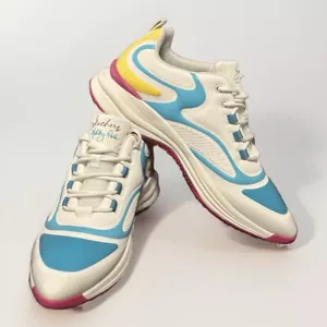 Skechers Ashley Park Street Glam Point It White Blue Sneakers Womens Sz 10 NEW - Picture 1 of 11