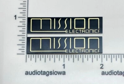 Mission Electronics динамик значок пара сделанный на заказ черный и золотой маленькая версия 2" - Изображение 1 из 4
