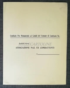 COMITATO PRO MONUMENTO CADUTI CAMISANO VICENTINO - Programma Cerimonia 1925 - Picture 1 of 3