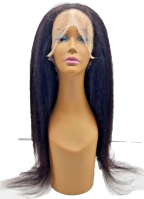 Peluca de encaje 100% HUMANA ATADA A MANO PERM YAKI 28" Foto 1 de 4