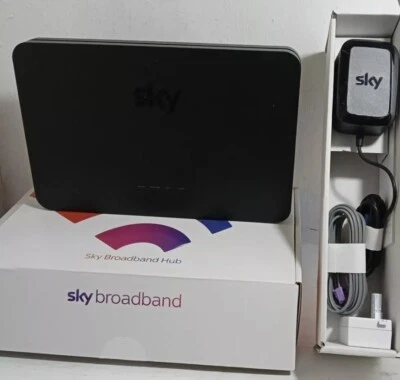 SKY New Broadband Hub BR203-UK Wireless Router WIFI & Complete Accessories, UK - Image 1 of 4