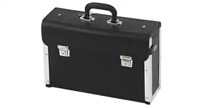 Werkzeugkoffer Werkzeugtasche Leder schwarz Werkzeug Tragekoffer Werkzeugbox - Bild 1 von 17