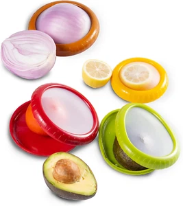4 Pezzi Porta Cipolle Salva Avocado, Limoni Aglio Pomodoro Pepe Conservazione Cont - Foto 1 di 7