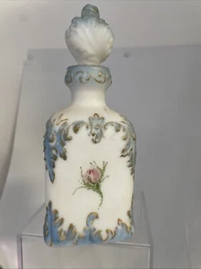 Antique Art Deco/Nouveau Embossed Frosted Glass Vanity Perfume Bottle - Picture 1 of 5