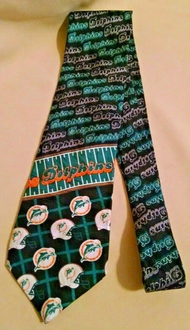 MIAMI DOLPHINS NECKTIE TIE NFL FOOTBALL RM SPORTS RALPH MARTIN 1996 SILK USA Cover