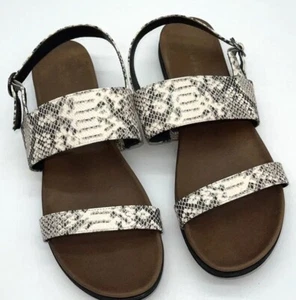 Rampage Sandals Womens 9 Flat Strappy Snake Print Ankle Strap - Picture 1 of 6