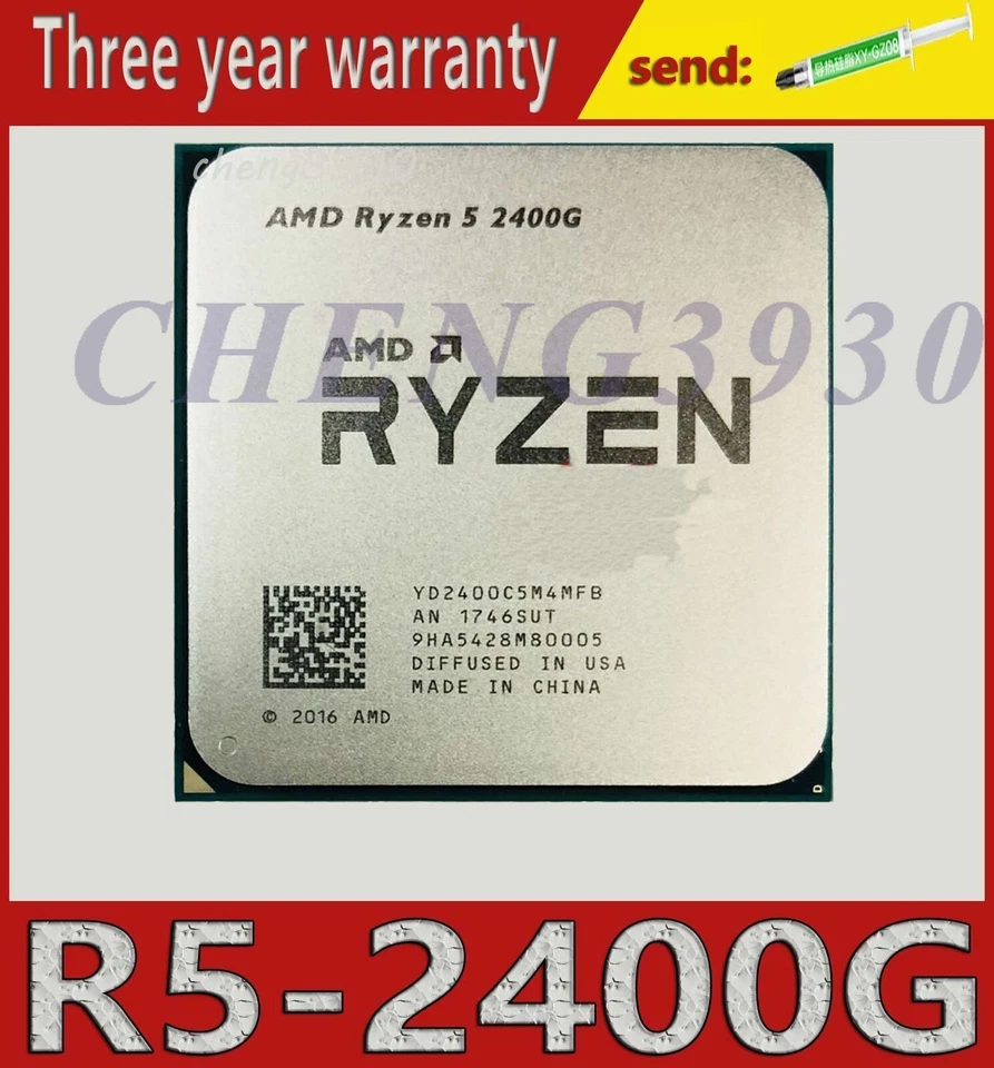 AMD Ryzen R5 2400G AM4 Quad-core 3.6GHz 65W R5 2400G CPU processor - Image 1 of 1