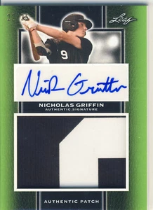 NICHOLAS NICK GRIFFIN 2019 Leaf Perfect Game PG PATCH AUTO /25 ARKANSAS - Afbeelding 1 van 1