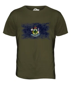 MAINE STATE DISTRESSED FLAG MENS T-SHIRT TOP MAINER SHIRT JERSEY GIFT - Picture 1 of 21