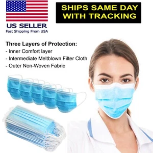 [50 PACK] 3-PLY FACE MASK | THREE LAYERS OF PROTECTION - Picture 1 of 1