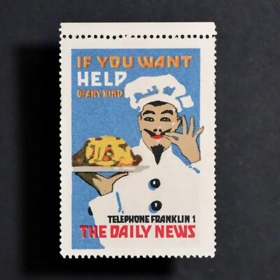 Poster Stamp * USA * 1915 Chicago Daily News Newspaper Advertising History - Image 1 of 2