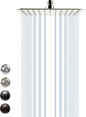 10 Inch Rain Shower Head Brushed Nickel 304 Stainless Steel High Pressure Rainfa - Image 1 of 4