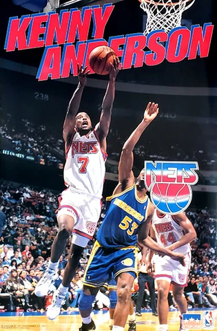 KENNY ANDERSON 1993 New Jersey Nets NBA Basketball Action 22x34 POSTER Cover
