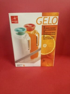 Bormioli Rocco Gelo 2 Liter Fridge Glass Juice Jugs Pitcher Christmas Gift Italy - Image 1 of 4