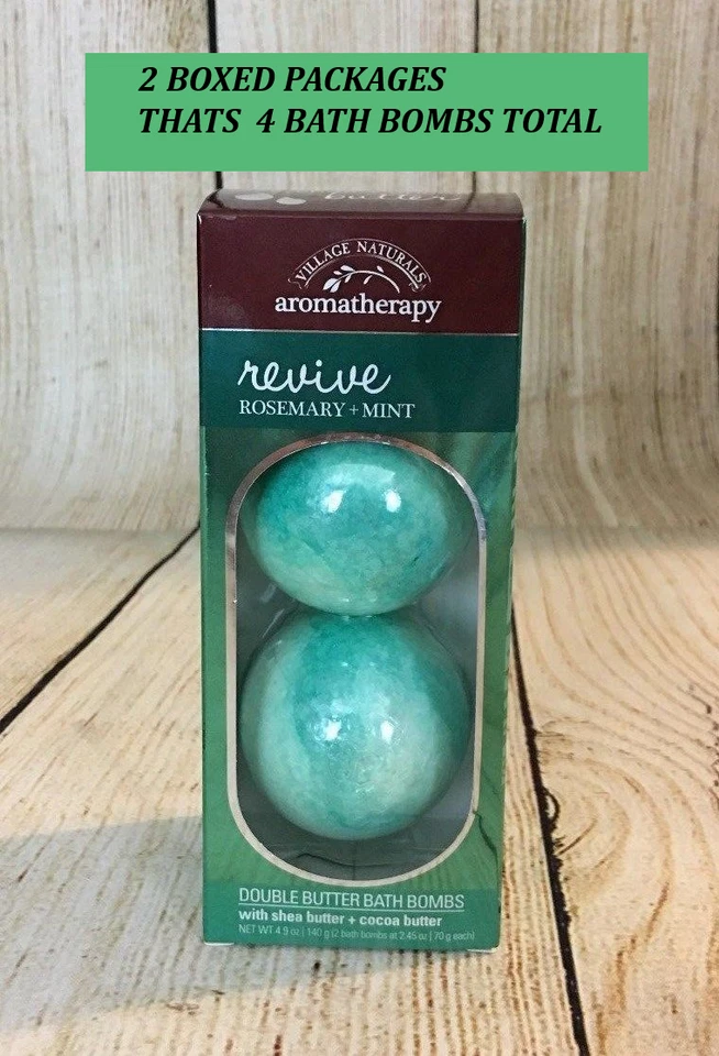 Aromatherapy ESSENTIAL OIL 4 BATH BOMB BUNDLE w/ SHEA & COCOA BUTTER, 2 PACK - Image 1 of 3