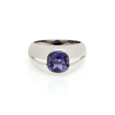Anillo solitario Tiffany & Co. iolita oro blanco 18k forma cojín Foto 1 de 4