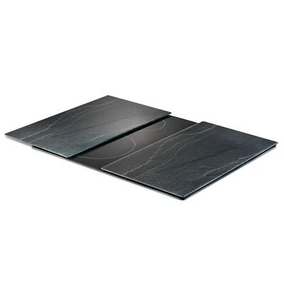 Zeller 2-tlg. Schiefer Herdabdeckplatten aus Glas Maße: 52 x 30 cm