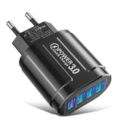 🇮🇹 Caricabatterie 48w-4usb 3.0a caricatore 4 in 1 Multiplo USB universale - Immagine 1 di 4