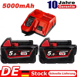 10X Para Milwaukee M18 Batería M18 18V XC 5.0Ah Li-Ion 48-11-1860 / Cargador - Imagen 1 de 17