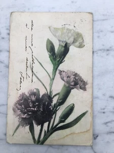 Old Card Flowers Old Postcard - Picture 1 of 2