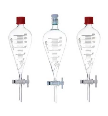 60ml-1000ml Pear-Shaped Separating Funnel, Borosilicate Glass, Chemistry Lab GB - Image 1 of 4