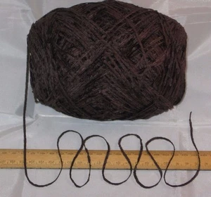 100g balls Dark Brown 4 ply Acrylic flat Chenille knitting wool yarn Vegan - Picture 1 of 3