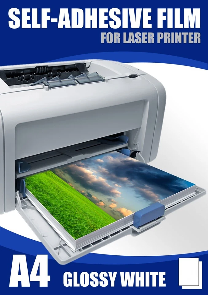 Folie Selbstklebend Weiss Hochglanz Glänzend Laser DIN A4 50 St. Stark Outdoor H - Bild 1 von 1