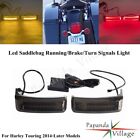 LED Saddlebag Brake Tailight Amber Turn Signal Lamp Chrome For Harley Road Glide
