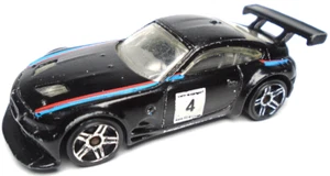 2012 HOT WHEELS BMW Z4 M #4 BLACK 2 7/8" DIECAST RACE CAR W/ RED & BLUE STRIPES - Picture 1 of 6