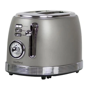 West Bend Toaster 2 Scheiben Retro-Stil Edelstahl mit 4 Funktionen und 6... - Bild 1 von 9