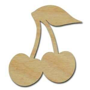 Cherry Wood Cut Out Unfinished Wooden Fruit Shapes Laser Cut Made In USA