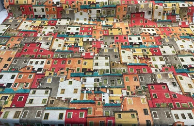 Tela de tapicería para cortinas multicolor Symi Toile Architecture por yarda  Foto 1 de 4