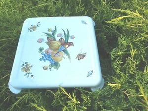 DESSOUS DE PLAT TRADITIONNEL EMAILLE OISEAU EMAIL VERITABLE 800°C FABR FRANCE - Picture 1 of 1