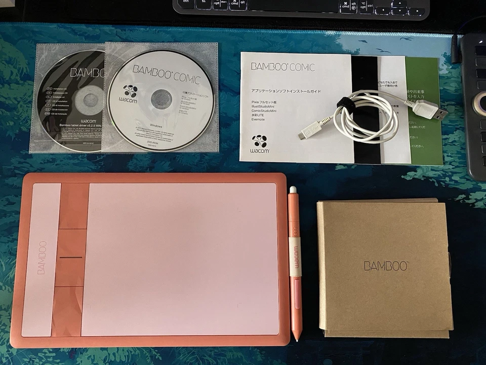 IMPORTIERT AUS JAPAN - Wacom CTH-470/P PINK Grafiktablet mit Stift, Kabel, CDs - Bild 1 von 4