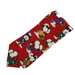 Peanuts "Sax Appeal" Snoopy Playing Saxophone Men's Tie 100% Silk Made In USA - Picture 1 of 7