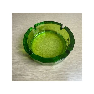 Vintage smaragdgrüner schwerer Glas Aschenbecher - MCM Achteckform, Retro Barware  - Bild 1 von 4