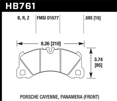 Front Disc Brake Pad Set for 2015-2018 Porsche Macan Turbo Turbo 3.6L V6 GAS DOH - Image 1 of 4