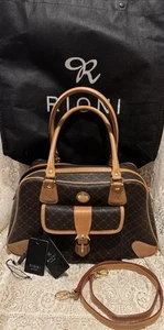 Brand New With Tags! RIONI “Daphne“ Signature Brown Satchel Organizer Handbag - Picture 1 of 7