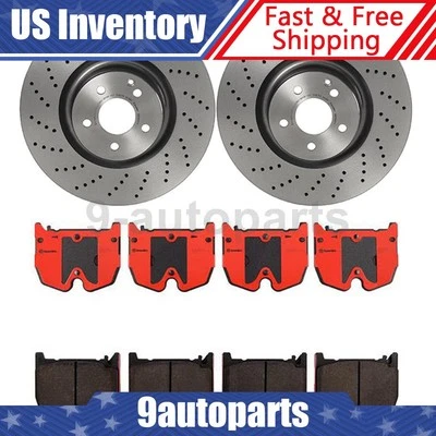 Kit de frenos delanteros Brembo rotores pastillas de cerámica para Mercedes-Benz CL55 AMG 2003-2006 Foto 1 de 4