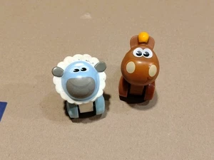 Playskool Zoominals Wheel Pals Lot Cow Sheep Farm Animal Cars 2009 Hasbro - Picture 1 of 2