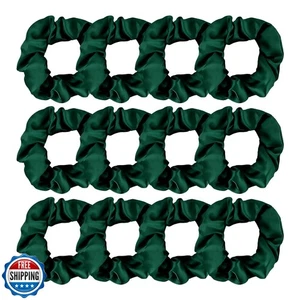 Jaciya 12 Packs Green Hair Scrunchies Satin Scrunchy Elastic Band Hair Bobble - Picture 1 of 5